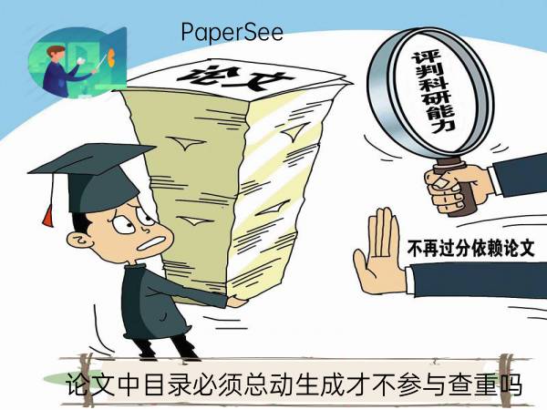 论文中目录必须总动生成才不参与查重吗