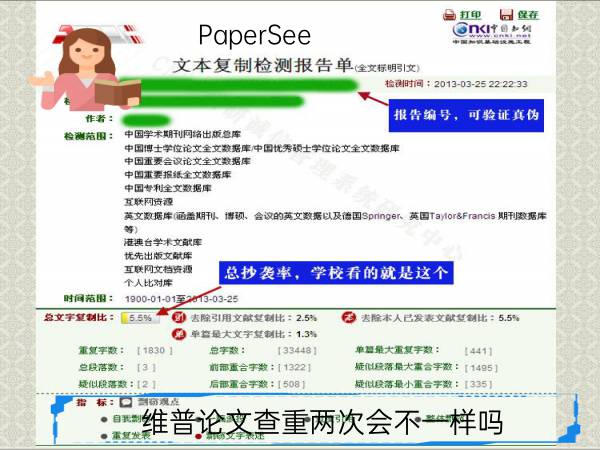 维普论文查重两次会不一样吗